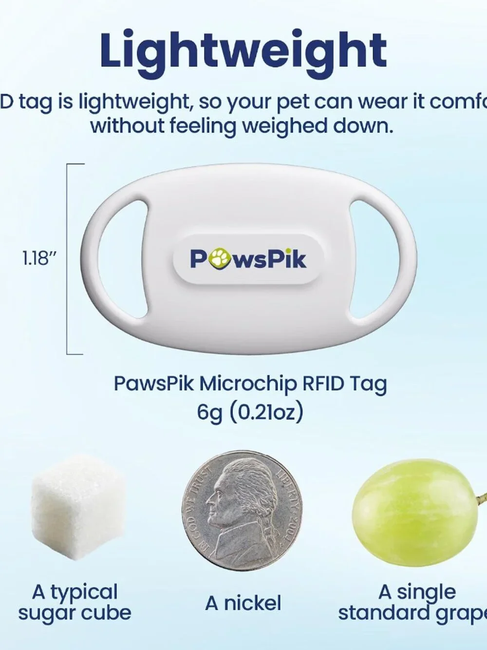 PAWSPIK Official RFID Microchip Feeder Collar Tags, Sealed, Set of 2, White